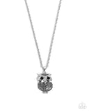 Paparazzi "Opulent Owl" Silver Necklace & Earring Set Paparazzi Jewelry