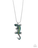 Paparazzi "Shimmery Salamander" Green Necklace & Earring Set Paparazzi Jewelry