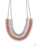 Paparazzi "Commanding Connections" Orange Necklace & Earring Set Paparazzi Jewelry
