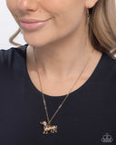 Paparazzi "Darling Dachshund" Gold Necklace & Earring Set Paparazzi Jewelry