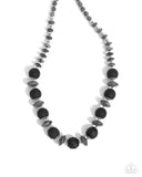 Paparazzi "Cloudy with a Chance of CHARACTER" Black Necklace & Earring Set Paparazzi Jewelry