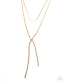 Paparazzi "Monochromatic Movement" Gold Necklace & Earring Set Paparazzi Jewelry