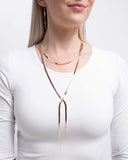 Paparazzi "Monochromatic Movement" Gold Necklace & Earring Set Paparazzi Jewelry