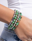 Paparazzi "Supervisory Stack" Green Bracelet Paparazzi Jewelry