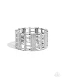 Paparazzi "Vertical Vanity" White Bracelet Paparazzi Jewelry