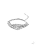 Paparazzi "Trustworthy Twist" White Bracelet Paparazzi Jewelry