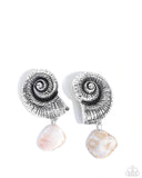 Paparazzi "Conch Calypso" White Post Earrings Paparazzi Jewelry