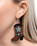 Paparazzi "Beaded Boot" Brown Earrings Paparazzi Jewelry