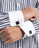 Paparazzi "Shimmery Strength" Black Cuff Links Paparazzi Jewelry