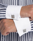 Paparazzi "Shimmery Strength" Silver Cuff Links Paparazzi Jewelry
