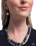 Paparazzi "Brilliant Ballroom" Blue Necklace & Earring Set Paparazzi Jewelry