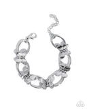 Paparazzi "Butterfly Build & Fluttering Fabrication" Silver Necklace & Bracelet Jewelry Set Paparazzi Jewelry
