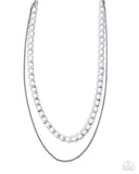 Paparazzi "CHAIN-ge of Heart" Silver Necklace & Earring Set Paparazzi Jewelry
