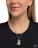 Paparazzi "Cat Call" White Necklace & Earring Set Paparazzi Jewelry