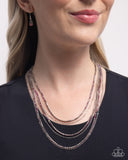 Paparazzi "Pronged Purpose" Pink Necklace & Earring Set Paparazzi Jewelry