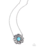 Paparazzi "Floral Form" Blue Necklace & Earring Set Paparazzi Jewelry