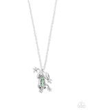 Paparazzi "Flashy Tree Frog" Green Necklace & Earring Set Paparazzi Jewelry