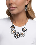 Paparazzi "Beau Bouquet" Black Necklace & Earring Set Paparazzi Jewelry