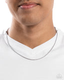 Paparazzi "Stainless Souvenir" Silver Men's Urban Necklace Unisex Paparazzi Jewelry