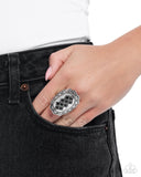 Paparazzi "Framing Fanfare" Black Ring Paparazzi Jewelry