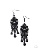 Paparazzi "Fringe Film" Black Earrings Paparazzi Jewelry