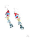 Paparazzi "Parrot Pull" Red Earrings Paparazzi Jewelry