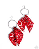 Paparazzi "Bandana Belleza" Red Earrings Paparazzi Jewelry