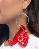 Paparazzi "Bandana Belleza" Red Earrings Paparazzi Jewelry