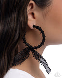 Paparazzi "Brand New Bow" Black Post Earrings Paparazzi Jewelry
