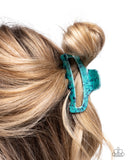 Paparazzi "Marbled Model" Blue Hair Clip Paparazzi Jewelry