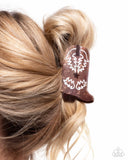 Paparazzi "Boot Scootin Behavior" Brown Hair Clip Paparazzi Jewelry