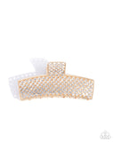 Paparazzi "Glittery Gesture" Gold Hair Clip Paparazzi Jewelry
