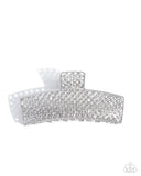 Paparazzi "Glittery Gesture" White Hair Clip Paparazzi Jewelry