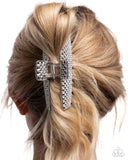 Paparazzi "Glittery Gesture" White Hair Clip Paparazzi Jewelry
