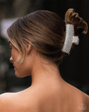 Paparazzi "Glittery Gesture" White Hair Clip Paparazzi Jewelry