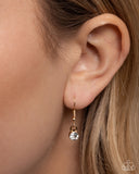 Paparazzi "Panoramic Padlock" Gold Lanyard Necklace & Earring Set Paparazzi Jewelry