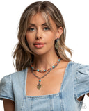 Paparazzi "Cactus Cascade & Cause" Brown Necklace & Post Earrings Jewelry Set Paparazzi Jewelry