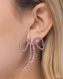 Paparazzi "Black Tie Bow" Pink Post earrings Paparazzi Jewelry