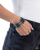 Paparazzi "Sarcastic Stack" Black Bracelet Paparazzi Jewelry