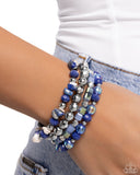 Paparazzi "Supervisory Stack" Blue Bracelet Paparazzi Jewelry