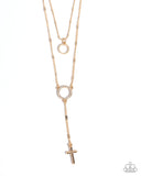 Paparazzi "Faithfully Fierce" Gold Necklace & Earring Set Paparazzi Jewelry
