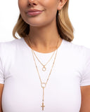 Paparazzi "Faithfully Fierce" Gold Necklace & Earring Set Paparazzi Jewelry