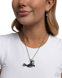 Paparazzi "Whale Watching" Silver Necklace & Earring Set Paparazzi Jewelry