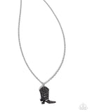 Paparazzi "Blazing Boot" Black Necklace & Earring Set Paparazzi Jewelry