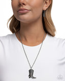Paparazzi "Blazing Boot" Black Necklace & Earring Set Paparazzi Jewelry