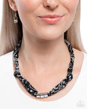 Paparazzi "Bandana Balance" Black Necklace & Earring Set Paparazzi Jewelry