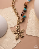 Paparazzi "Floral Feint" Brown Necklace & Earring Set Paparazzi Jewelry