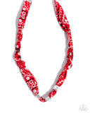 Paparazzi "Bandana Balance" Red Necklace & Earring Set Paparazzi Jewelry