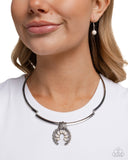 Paparazzi "Smoldering Stones" White Necklace & Earring Set Paparazzi Jewelry