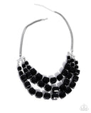 Paparazzi "Reliant Rows" Black Necklace & Earring Set Paparazzi Jewelry